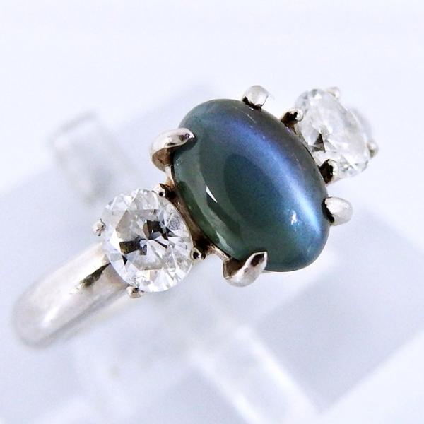 Pt900 プラチナ ☆リング 指輪 ◇アレキサンドライトキャッツアイ1.593  