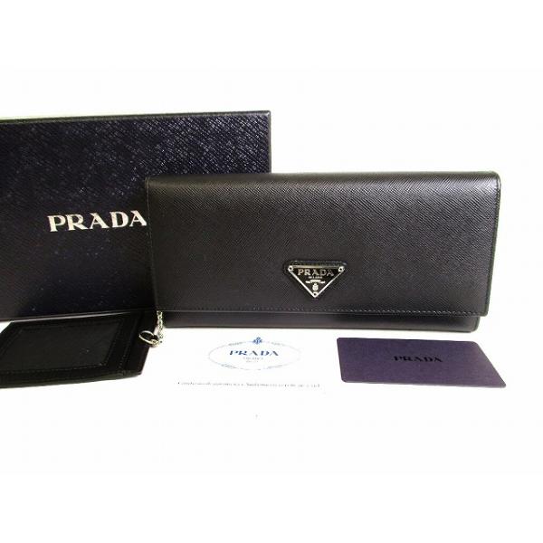 PRADA プラダ サフィアーノレザー 長財布 2つ折り 希少 1201-⑥ PRADA（プラダ） サフィアーノ レザー 2つ折り 長財布 ロング