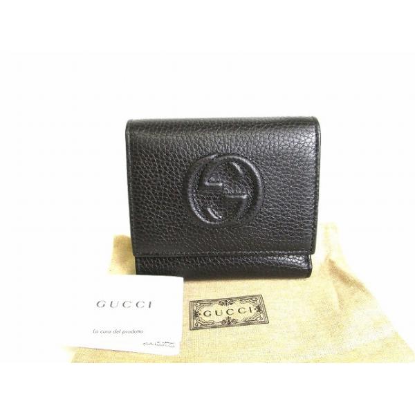 GG グッチ GUCCI ソーホー インターロッキングG レザー 3つ折り 長財布