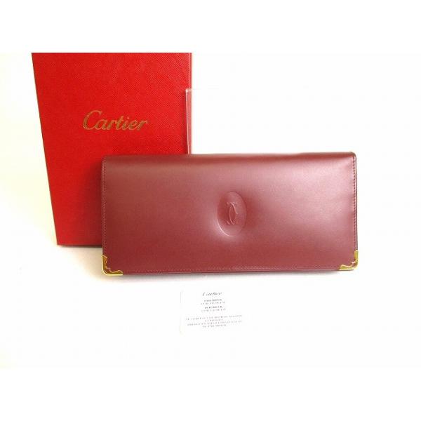 【美品】Cartierマスト ドゥ カルティエ カーフスキン ウォレット MUST DE CARTIER カルティエ Cartier マスト ドゥ カーフスキン