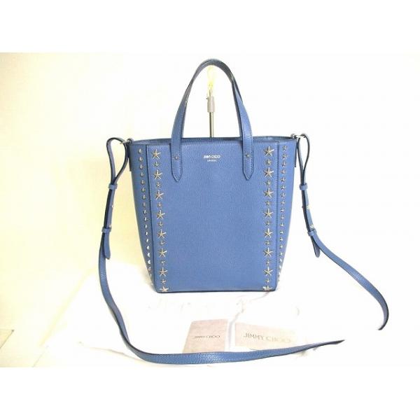 [美品]JIMMY CHOO ジミーチュウメタルトートバッグ肩がけショルダー JIMMY CHOO（ジミーチュウ） メタル スタースタッズ レザー