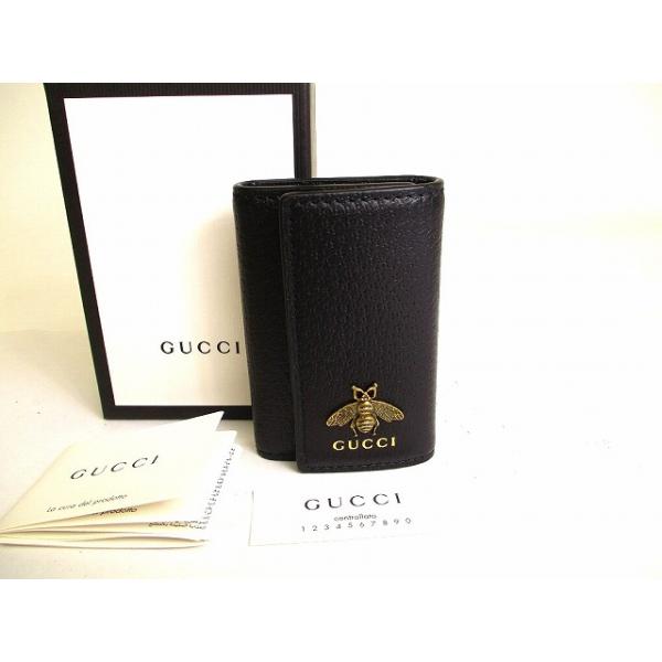 GG グッチ GUCCI アニマリエ ビー モチーフ レザー 6連 キーケース