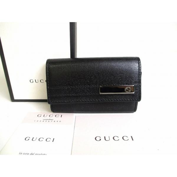 グッチ キーケース 6連 GG インターロッキング ロゴ 型押し レザーブラック GG グッチ GUCCI インターロッキング G レザー 6連 キーケースメンズ