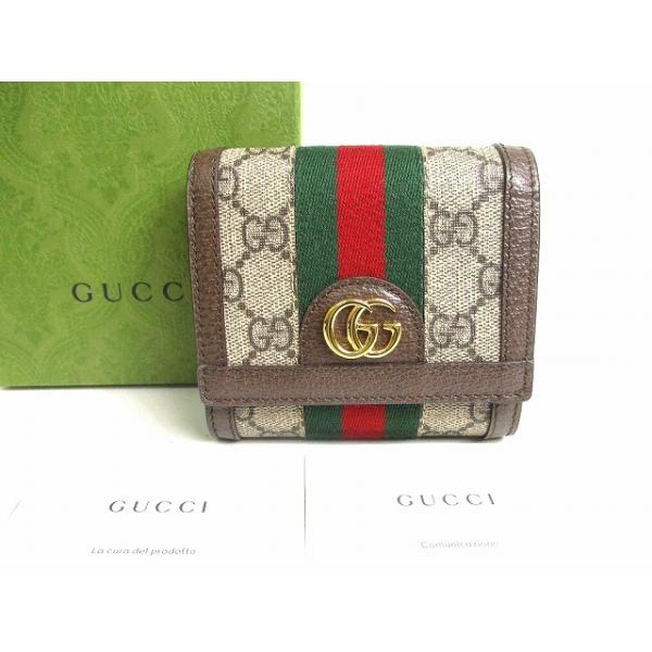 オフィディア GGコインウォレット WホックGUCCI 二つ折り財布グッチ GG グッチ GUCCI オフィディア ブルーウェブストライプ 2つ折り