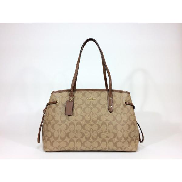 COACH コーチ シグネチャー ショルダーバッグ PVC ブラウン