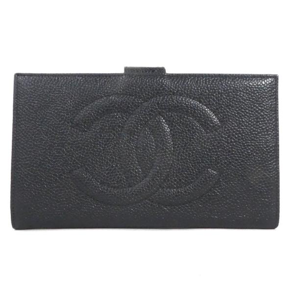 CHANEL（シャネル） 二つ折り財布 ココマーク/キャビアスキン ブラック