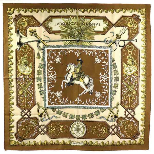 HERMES LVDOVICVS MAGNVS スカーフ HERMES（エルメス） スカーフ LVDOVICVS MAGNVS 白い馬に跨ったルイ14