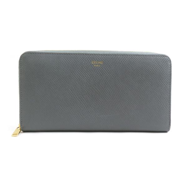 CELINE（セリーヌ） ラウンドファスナー長財布 レザー グレー 