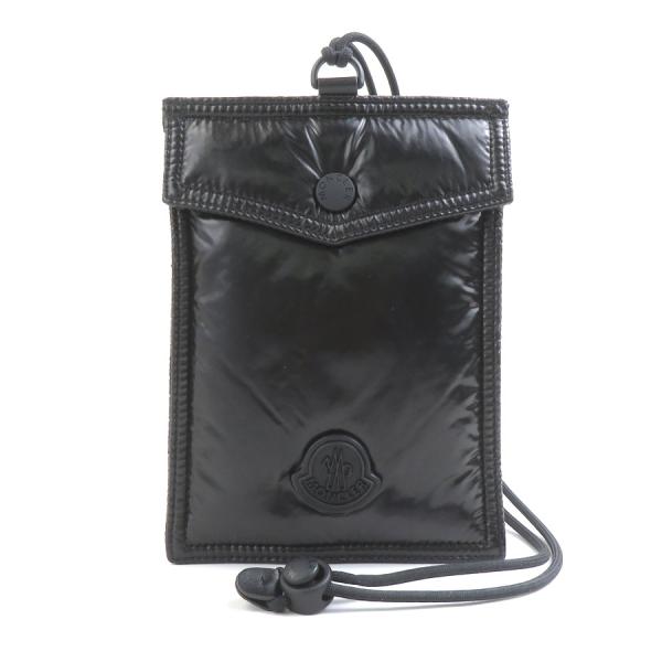 MONCLER - モンクレール MONCLER スマートフォンケース フォンポーチ ナイロン/レザー ブラック ユニセックス 送料無料【中古】 55929g MONCLER モンクレール スマートフォンケース フォンポーチ