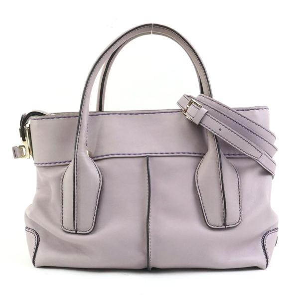 TOD'S ショルダーバッグ　トートバッグ　パープル　レザー brandvalue-store_r9859f