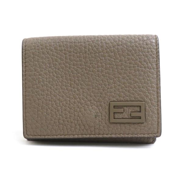 FENDI（フェンディ） 三つ折り財布 レザー カーキブラウン : ブランド