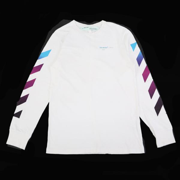 H4418◾️オフホワイト　メインレーベル　コットン長袖シャツ　ロンT Y2K オフホワイト OFF-WHITE 長袖Tシャツ コットン ホワイト : ブランド