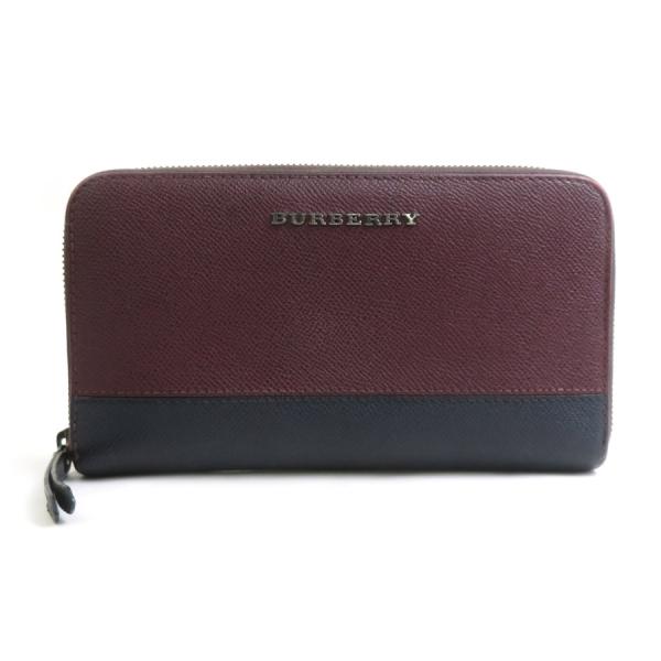 BURBERRY（バーバリー） ラウンドファスナー長財布 レザー ボルドー
