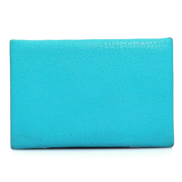 大幅に値下げ！ 未使用 エルメス カードケース カルヴィ シェブルミゾル 水色 HERMES（エルメス） カードケース カルヴィ シェブルミゾル ターコイズ