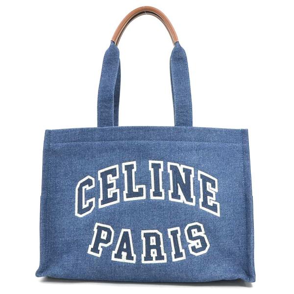 CELINE（セリーヌ） トートバッグ ラージ カバ デニム ブルー