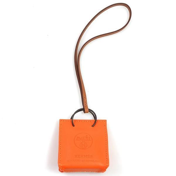 新品 エルメス Hermes チャーム 高い素材 Accessoire De Sac サックオランジュ オレンジxブラウン アニョーミロxヴォー Orange フーxゴールド 未使用 スウィフト