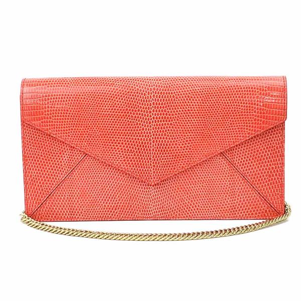 極美品★ DELVAUX デルヴォー クラッチバッグ Dロゴ DELVAUX デルヴォー ショルダーバッグ クラッチバッグ リザード レッド