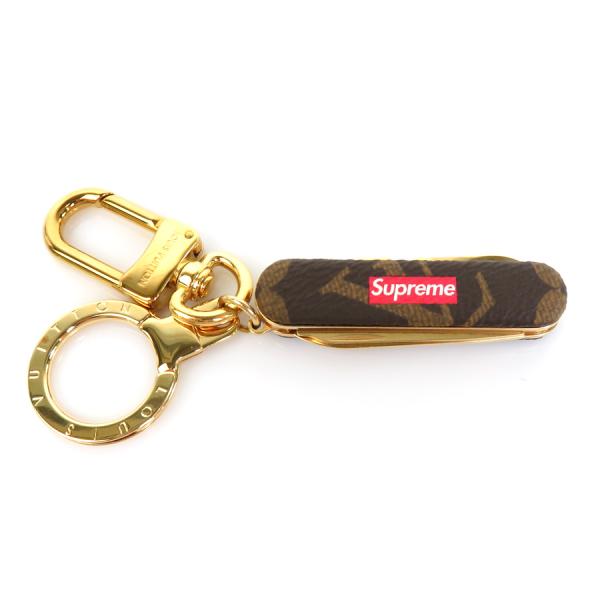 ルイヴィトン シュプリーム キーホルダー 3徳ナイフ 中古】LOUIS VUITTON×Supreme モノグラム ポケットナイフ キーチェーン