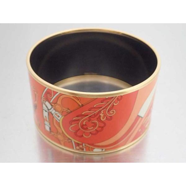 エルメス Hermes バングル 最新号掲載アイテム エマイユ 金属素材ｘエナメル おすすめ ゴールドｘオレンジ