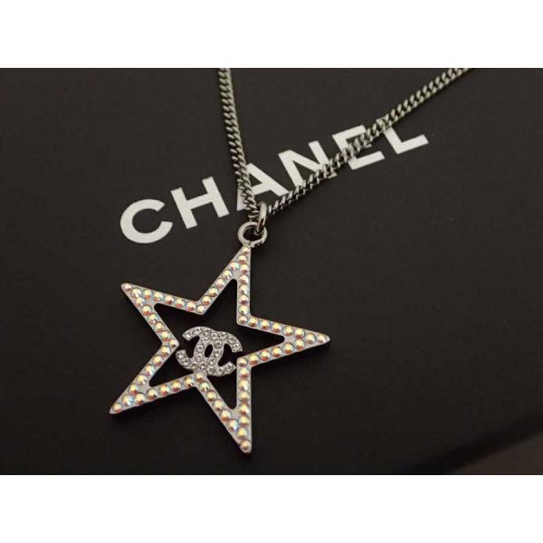 美品 シャネル Chanel ネックレス スター 金属素材ｘラインストーン ココマーク 限定価格セール シルバーｘオーロラ