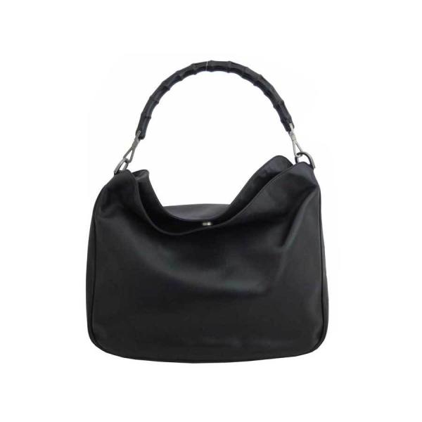 バンブー グッチ Gucci ショルダーバッグ レザー ブラック おすすめ