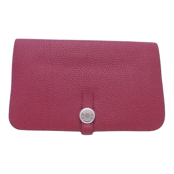 HERMES（エルメス） 二つ折り長財布 ドゴンGM レザーxシルバー金具