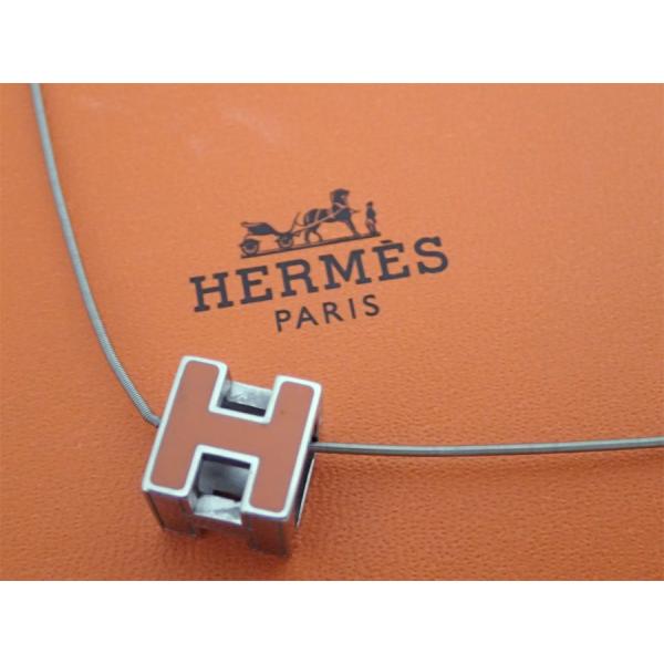 エルメス ペンダント カージュ ド H  イエロー x シルバー HERMES エルメス ネックレス レディース ブランド カージュド