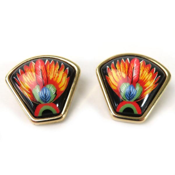 HERMES エルメス イヤリング 七宝焼き メタル/エナメル ゴールド