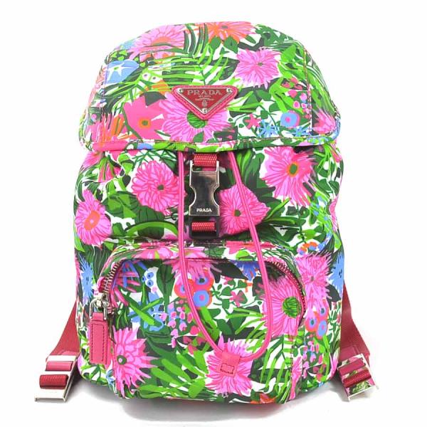 PRADA プラダ 1BZ811 リュックサック ナイロン 花 マルチカラー PRADA プラダ 1BZ811 リュックサック ナイロン 花 マルチカラー