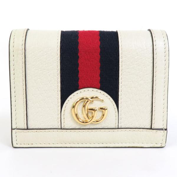 GUCCI（グッチ） 二つ折り財布 GGマーモント レザー/キャンバス オフ