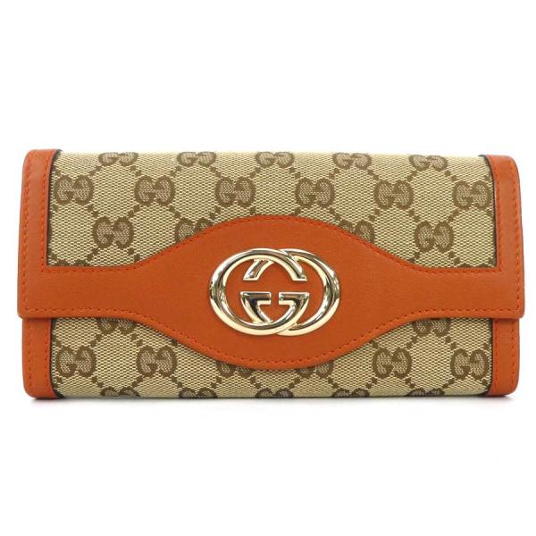 美品　グッチ財布　グッチ長財布　グッチディアマン　グッチキャンバス　グッチレザー brandvalue-store_e59619a