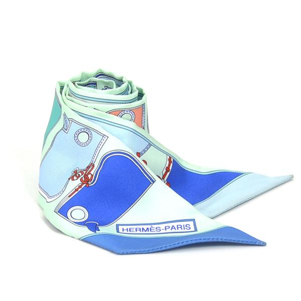 HERMES（エルメス） スカーフ ツイリー シルク ライトグリーン/マルチ