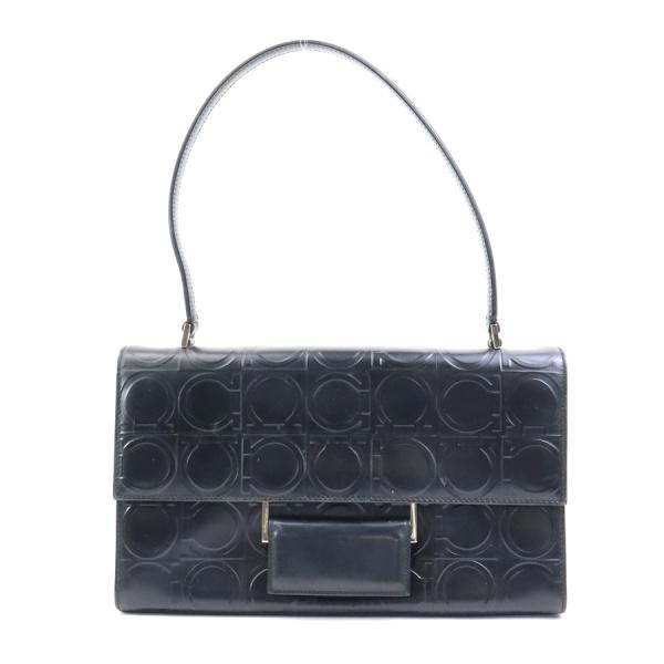 FERRAGAMO/SalvatoreFerragamo(サルバトーレフェラガモ) ショルダーバッグ美品  ガンチーニ 黒 レザー FERRAGAMO（フェラガモ） Salvatore Ferragamo サルヴァトーレ