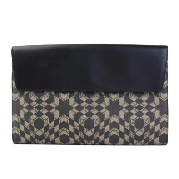 GUCCI（グッチ） クラッチバッグ GGスプリーム PVC/レザー ブラウン