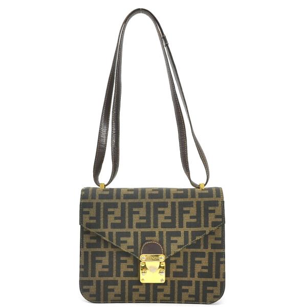 FENDI（フェンディ） ショルダーバッグ ズッカ キャンバス/レザー