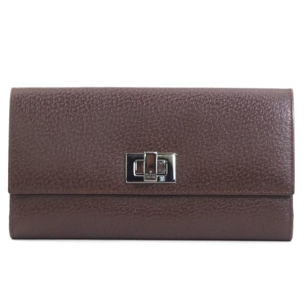 グッチ GUCCI 三つ折り財布 長財布 レザー ブラウン : e59418a  