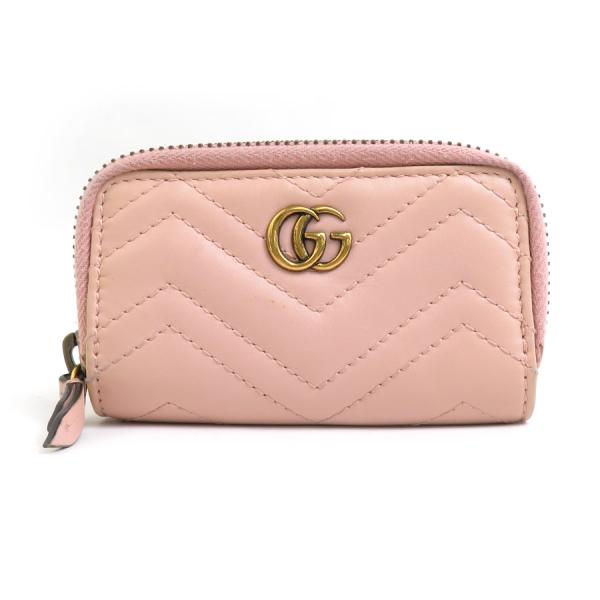 GUCCI（グッチ） キーケース GGマーモント レザー/メタル ピンク