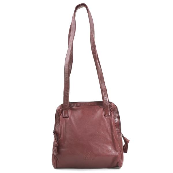 LOEWE（ロエベ） ショルダーバッグ アナグラム レザー バーガンディ  