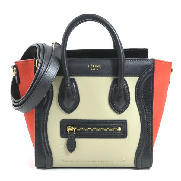 セリーヌ ラゲージ ナノショッパー レザー ハンドバッグ ショルダーバッグ CELINE（セリーヌ） ハンドバッグ 斜め掛けショルダーバッグ ラゲージ