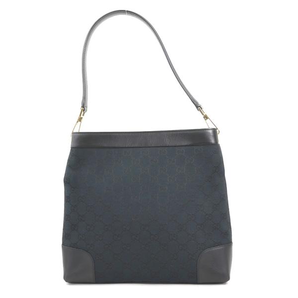 【GUCCI】極美品 グッチ GGキャンバス レザー ブラック ショルダーバッグ 極美品】GUCCI グッチ ショルダーバッグ GGキャンバス×レザー 大