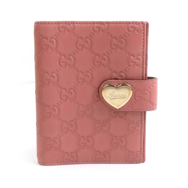 GUCCI（グッチ） 手帳カバー グッチシマ レザー ピンクベージュ 