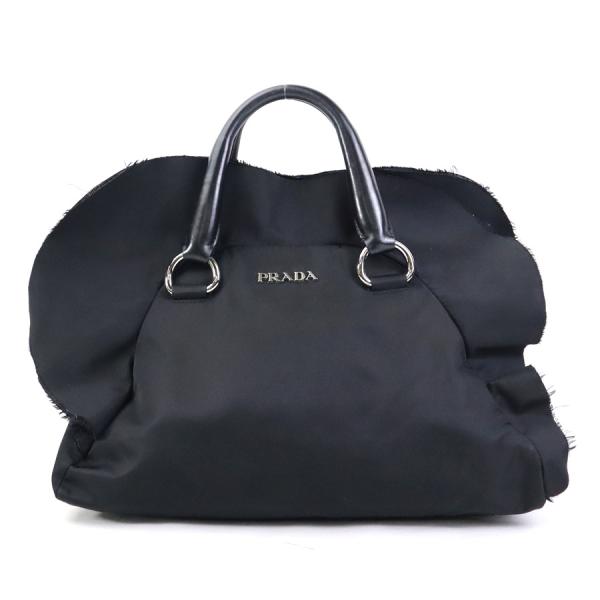 PRADA（プラダ） ハンドバッグ ナイロン/レザー ブラック : ブランド