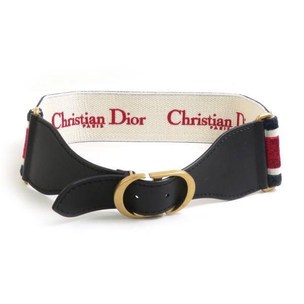 クリスチャンディオール Christian Dior ベルト ベロア/レザー
