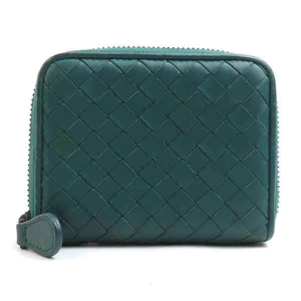 【新品同様】ボッテガヴェネタ イントレチャート グリーン コインケース レザー BOTTEGA VENETA ボッテガ・ヴェネタ コインケース カセット