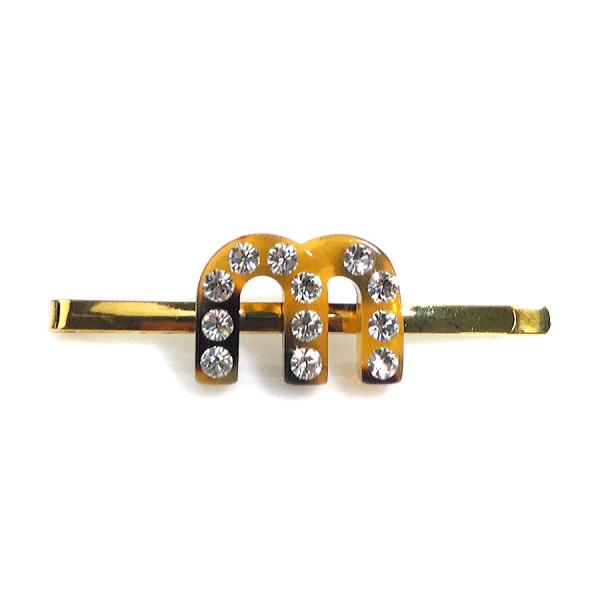 miu miu パール付きゴールドヘアピン miu ミュウミュウ MIUMIU ヘアピン メタル/アクリル ゴールド