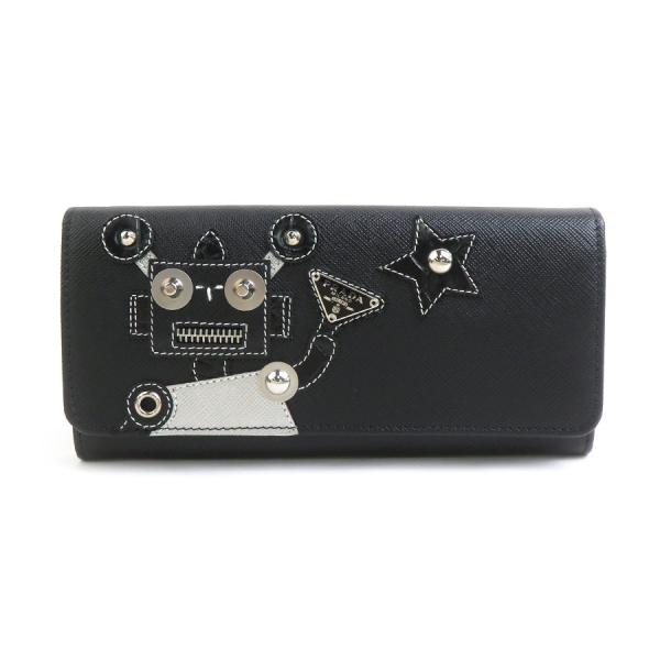 PRADA（プラダ） 長財布 SAFFIANO ROBOT レザー/メタル ブラック