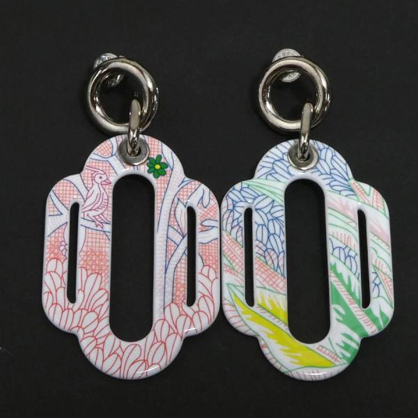 HERMES（エルメス） ピアス アトラージュ メタル/エナメル シルバー