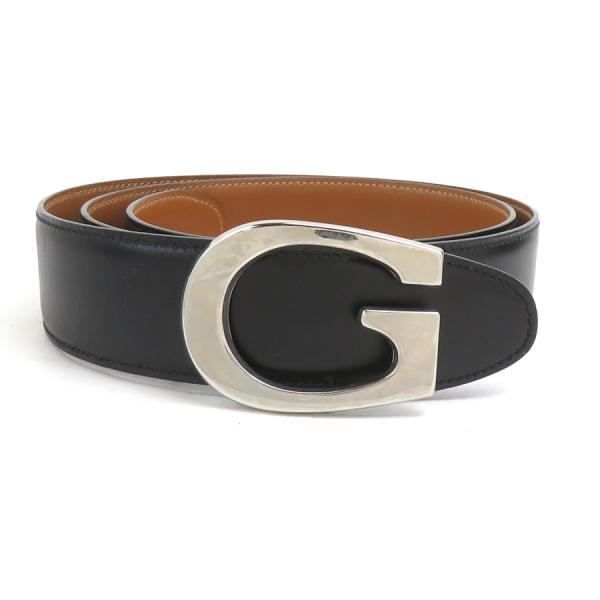 美品 GUCCI グッチ Gロゴ シルバーバックル レザー 細ベルト 即日発送 GUCCI（グッチ） ベルト Gロゴ レザー/メタル ブラック/シルバー