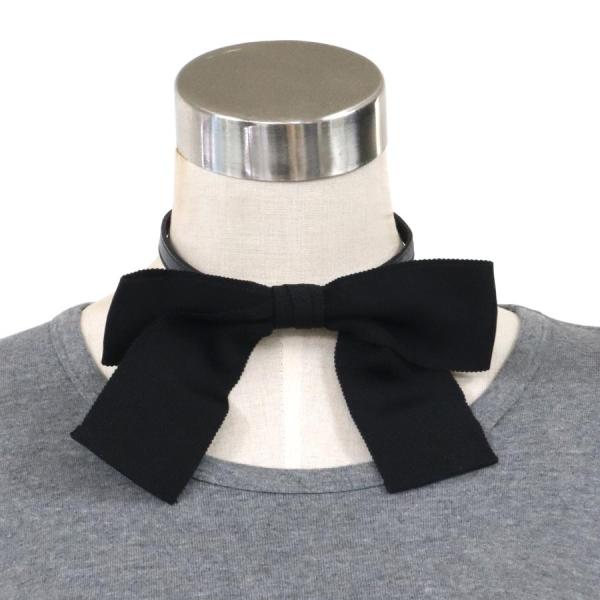 中古美品　Saint Laurent Paris チョーカー リボン シルク サンローラン SAINT LAURENT チョーカー リボン シルク/レザー
