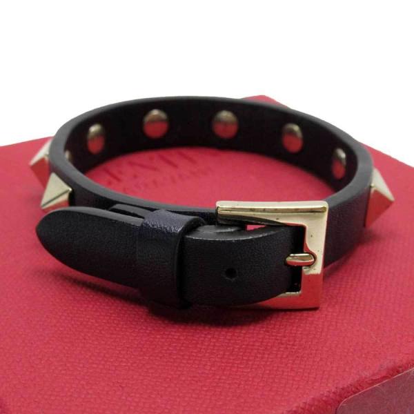 【美品】VALENTINO ヴァレンティノ スタッズ ブレスレット ネイビー 中古・古着通販】VALENTINO (ヴァレンティノ) ロックスタッズ